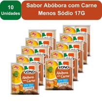 Kit 10 Unidades Sopas Cremosas VONO Individual Sabor Abóbora com Carne Menos Sódio 17G