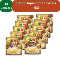Kit 10 Unidades Sopas Cremosas VONO Individual Sabor Aipim com Costela 18G