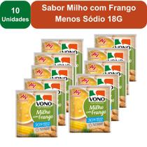 Kit 10 Unidades Sopas Cremosas VONO Individual Sabor Milho com Frango Menos Sódio 18G