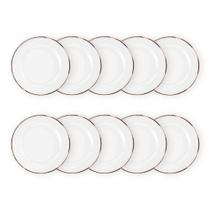 Kit 10 Unidades Sousplat Redondo Transparente Com Borda Vidro 33Cm Rafimex