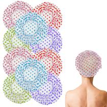 Kit 10 Unidades Touca De Banho Reutilizável Impermeável Com Elástico Ajustável