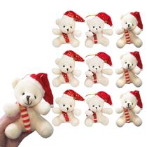 Kit 10 Urso Branco Pelúcia Enfeite Decoração Árvore de Natal Kit 10 Urso Branco Pelúcia Enfeite Decoração Árvore de Natal