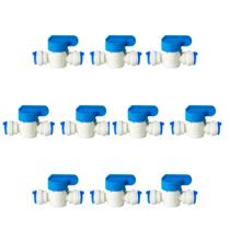 Kit 10 Válvula Registro com Engate Rápido Rosca 3/8" x 1/4" para Mangueira Alta Resistência Kit 10 Válvula Registro com Engate Rápido Rosca 3/8" x 1/4" para Mangueira Alta Resistência