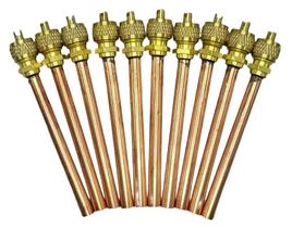 Kit 10 Válvulas Schrader 1x4 70mm para Refrigeração Ar Condicionado HVAC Carga Gás R410A R22 R134a Serviço Alta Vedação Compressor