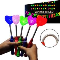 Kit 10 Varinha Mágica LED Coração Coloridos Brilhante Pisca Para Festa Criança - OK016CO - Grande