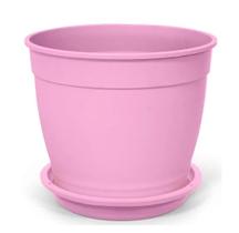 Kit 10 Vaso n3,5 rosa aquarela + Prato n1,2 rosa nutriplan