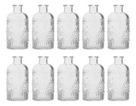Kit 10 Vasos Decorativos 12,5 Cm Vidro Flores Solitário