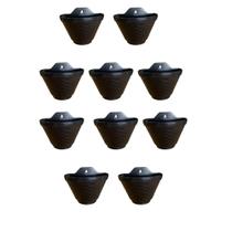 Kit 10 Vasos Meia Lua Parede Preto Plástico Texturizado Kit 10 Vasos Meia Lua Parede Preto Plástico Texturizado