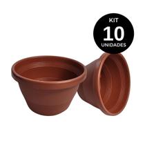 Kit 10 Vasos para planta de Plástico para Jardim Flores Vaso de Planta Decorativo