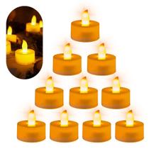 Kit 10 Vela Eletrônica Decorativa Led Amarela + 30 Baterias