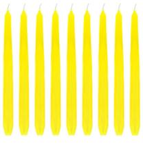 Kit 10 Vela Lisa 25 Cm Amarela Decoração Festa Casamento
