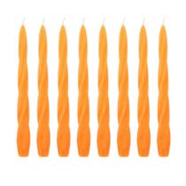 Kit 10 Velas Castiçal Laranja 20 Cm Candelabro