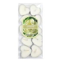 Kit 10 Velas Flutuantes Coração Branco C/ Aroma De Jasmine
