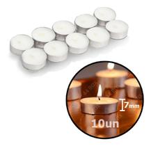 Kit 10 Velas Fondue 7mm Fina Banheira Flutua Base Alumínio