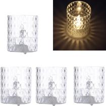 Kit 10 Velas Led Com Castiçal Luminária Decorativa Sem Fio
