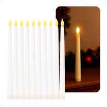 Kit 10 Velas Led Eletrônica Decoração Castiçal Palito 28cm