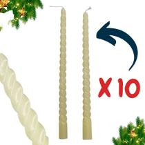 Kit 10 Velas para Castiçal Natal Casamento Batizado Bodas - Wincy Natal