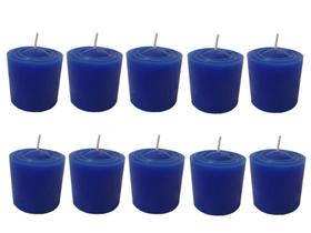 Kit 10 Velas Perfumadas Com Aroma de Alecrim - Cor Azul - Velas da Jú