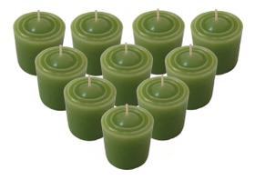 Kit 10 Velas Perfumadas Com Aroma De Erva Doce - Cor Verde