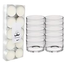 Kit 10 Velas Rechaud + 10 Castiçal de Vidro Decoração