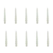 Kit 10 Velas Torcidas Parafina Decoração 23 Cm Castiçal Fina