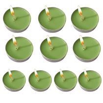Kit 10 Velas Verde Rechaud Parafina Decoração Kit 10 Velas Verde Rechaud Parafina Decoração