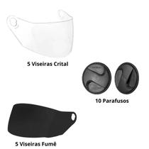 Kit 10 Viseiras 10 Parafusos Modelo Capacete R8 Peças Reposição