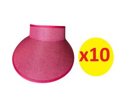 Kit 10 Viseiras Tiara Arco Rosa Aba 12cm c/ Elástico Praia
