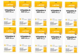 Kit 10 Vitamina D Lavitan Gotas 500UI Sabor Limão 10Ml-Cimed