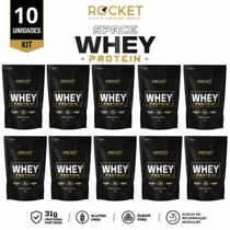 Kit 10 Whey Protein Space Rocket 900g 31g Proteína Academia