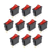 Kit 10 x Chave Gangorra on/off KCD3-102N 3T 15A/20A Vermelha Kit 10 x Chave Gangorra on/off KCD3-102N 3T 15A/20A Vermelha