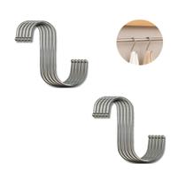 Kit 10 x Gancho Tipo S em Aço Inox Suporte Cabide Multiuso