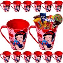 Kit 10 Xícara Branca de Neve para Festa Infantil Aniversário Decoração