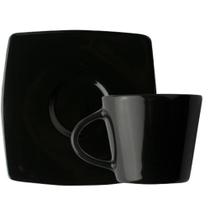 Kit 10 Xícaras de Café com Pires 90ml Porcelana Germer Preta Oriental Cafezinho Kit 10 Xícaras de Café com Pires 90ml Porcelana Germer Preta Oriental Cafezinho