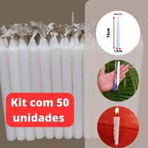 Kit 100, 50, 20 e 10 Velas Brancas Palito Nº 2 (13,5 cm x 1,2 cm) Kit 100, 50, 20 e 10 Velas Brancas Palito Nº 2 (13,5 cm x 1,2 cm)