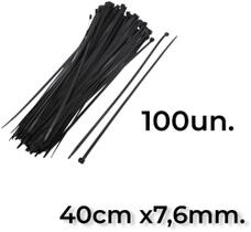 Kit 100 Abraçadeira De Nylon 40cm X 7,6mm Preto Kit 100 Abraçadeira De Nylon 40cm X 7,6mm Preto