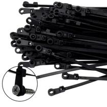 Kit 100 abraçadeiras de nylon p/ parafuso fixador 4mmx15cm