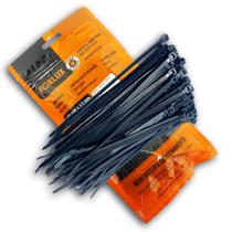 Kit 100 Abraçadeiras de Nylon Preta Foxlux 14cm x 3,5mm