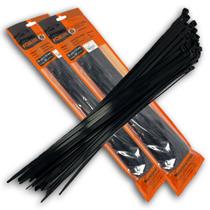 Kit 100 Abraçadeiras de Nylon Preta Foxlux 37cm x 7,0mm