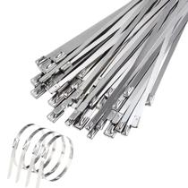 Kit 100 abraçadeiras inox metal metalica zip tie 4,6mmx300mm