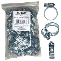 kit 100 Abraçadeiras Rosca sem fim Galvanizada