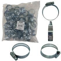 kit 100 Abraçadeiras Rosca sem fim Galvanizada