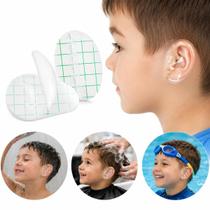 Kit 100 Adesivos Protetor Ouvido Impermeável Banho Natação Orelha Infantil Adulto Bebê Auricular Água Transparente