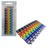 Kit 100 Anilha Para Cabo De Rede Universal 0 A 9 Color 6mm Kit 100 Anilha Para Cabo De Rede Universal 0 A 9 Color 6mm