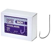 Kit 100 Anzol Pesca Marine Sports Crystal Nickel 260h N-8