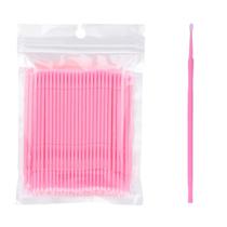 Kit 100 Aplicador Microbrush Bastão Fino Extensão De Cílios