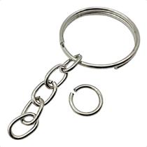 Kit 100 Argola Chaveiro 25mm C/ Elo Para Chaves