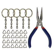 Kit 100 Argolas Ouro Velho 23mm Triângulos 8mm Com Alicate Miniatura Kit 100 Argolas Ouro Velho 23mm Triângulos 8mm Com Alicate Miniatura