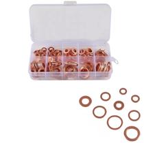 KIT 100 ARRUELAS DE COBRE m4 m5 m6 m8 m10 m12 m14 7 tamanhos KIT 100 ARRUELAS DE COBRE m4 m5 m6 m8 m10 m12 m14 7 tamanhos