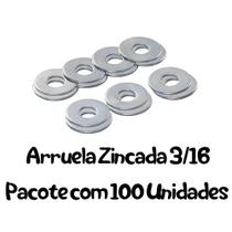 Kit 100 Arruelas lisa zincada 3/16 L.g.steel